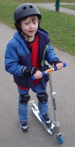 Harry on his scooter